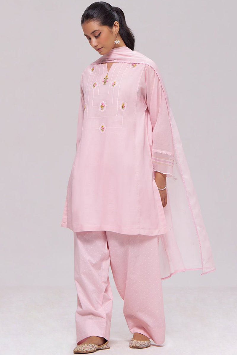 Dreamy Pink Mul-Chanderi Kurta Set