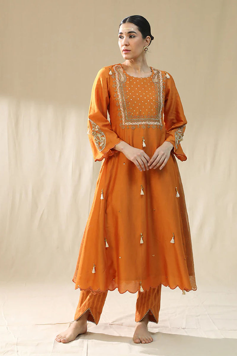 Orange A Line Suit Set