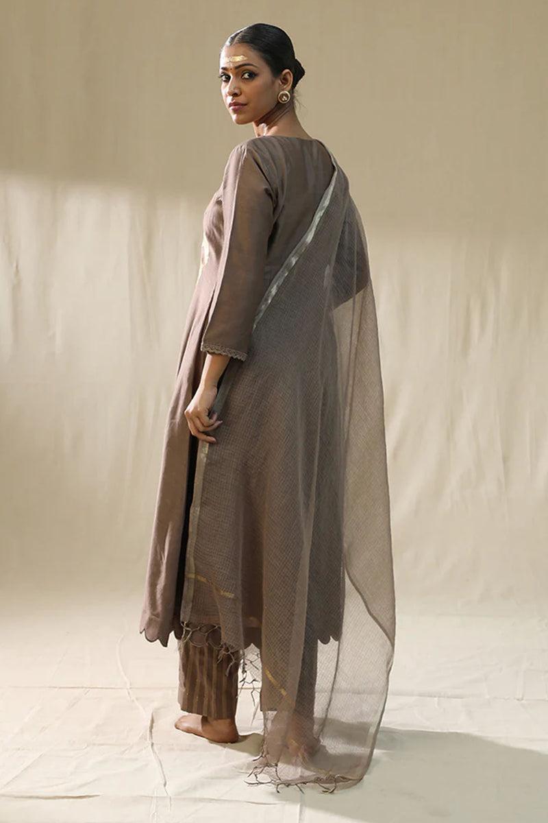 Mocha Brushstroke Suit Set