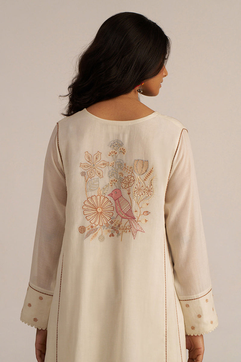 Off-White Hand Embroidered Co-ord Set