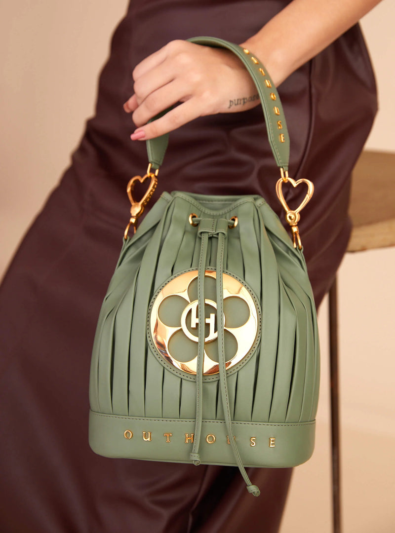 Oh Poppi Bucket Bag in Fern Green