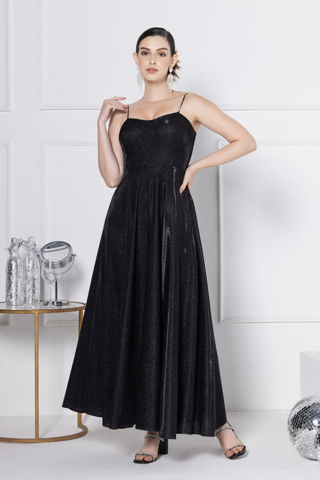 Noir Glitz Elegance Maxi Dress