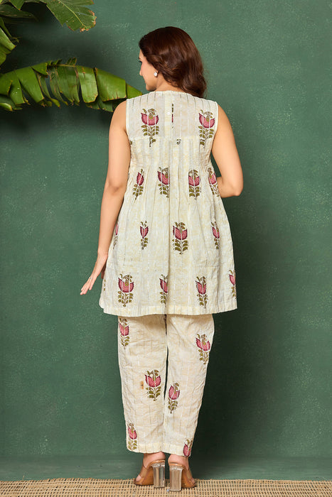 Ivory Floral Cotton Co-ord Set