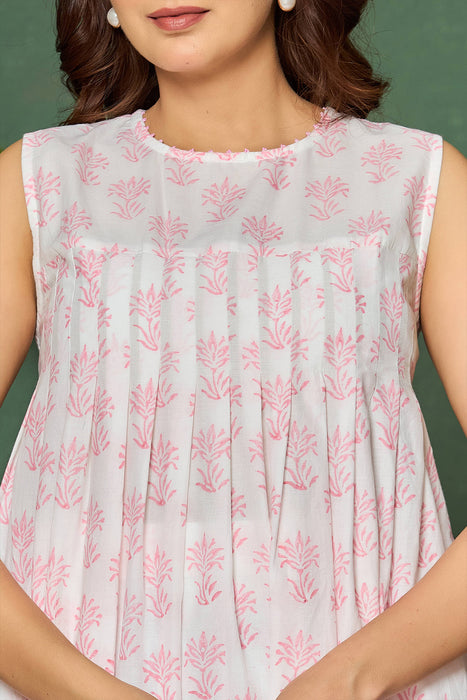 Blush Pink Sleeveless Cotton Co-ord Set