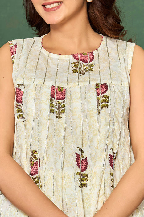 Ivory Floral Cotton Co-ord Set