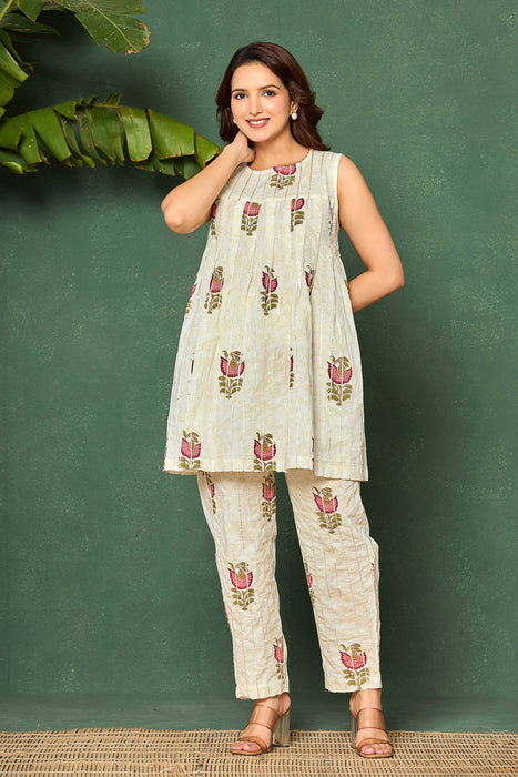 Ivory Floral Cotton Co-ord Set