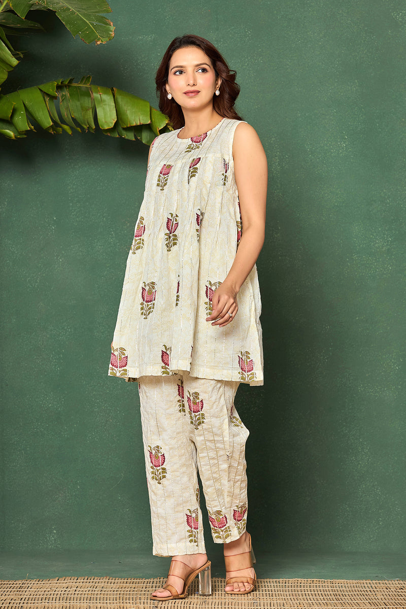 Ivory Floral Cotton Co-ord Set
