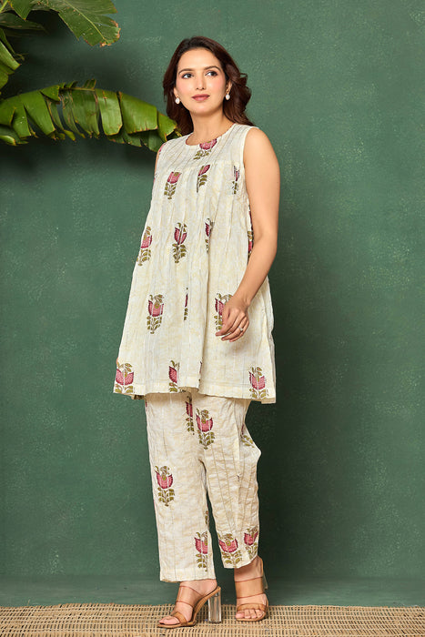 Ivory Floral Cotton Co-ord Set