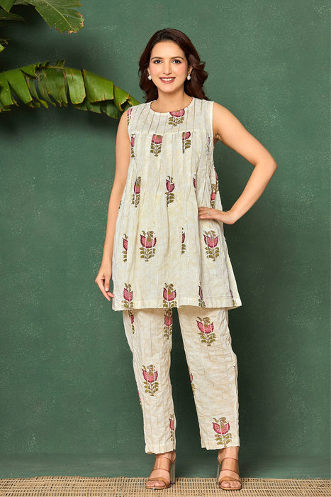 Ivory Floral Cotton Co-ord Set