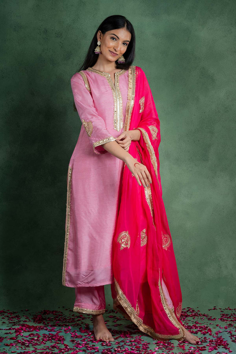 Gul Suit Set With Embroidered Dupatta (Set of 3)