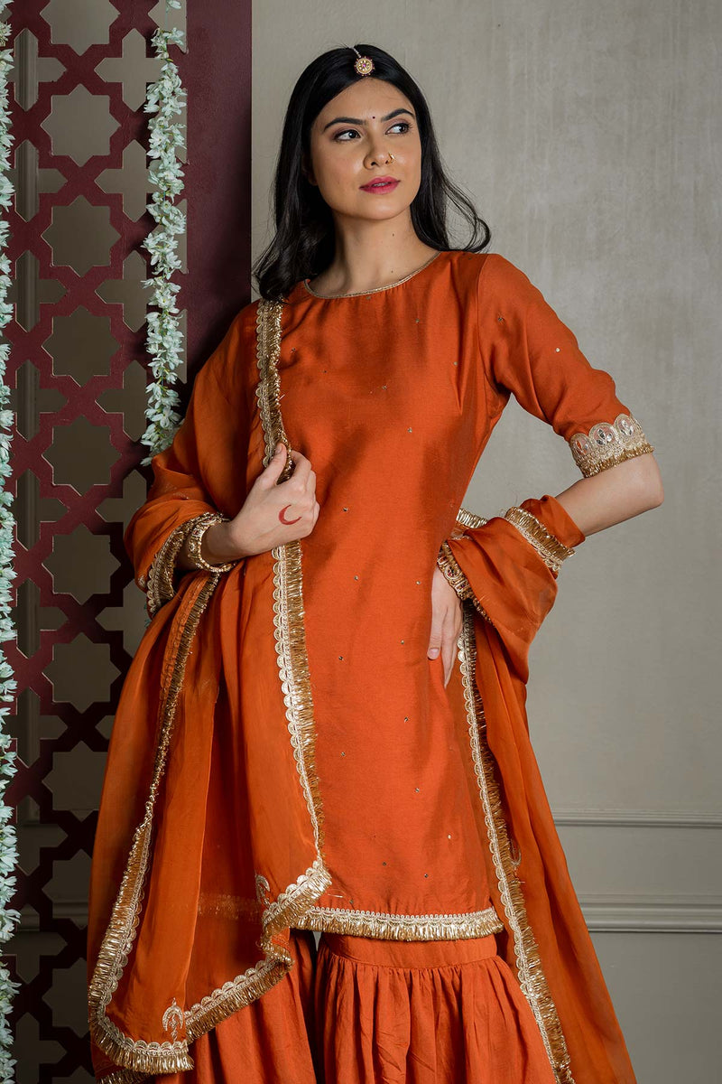 Saanjh Sharara Set With Embroidered Dupatta (Set Of 3)