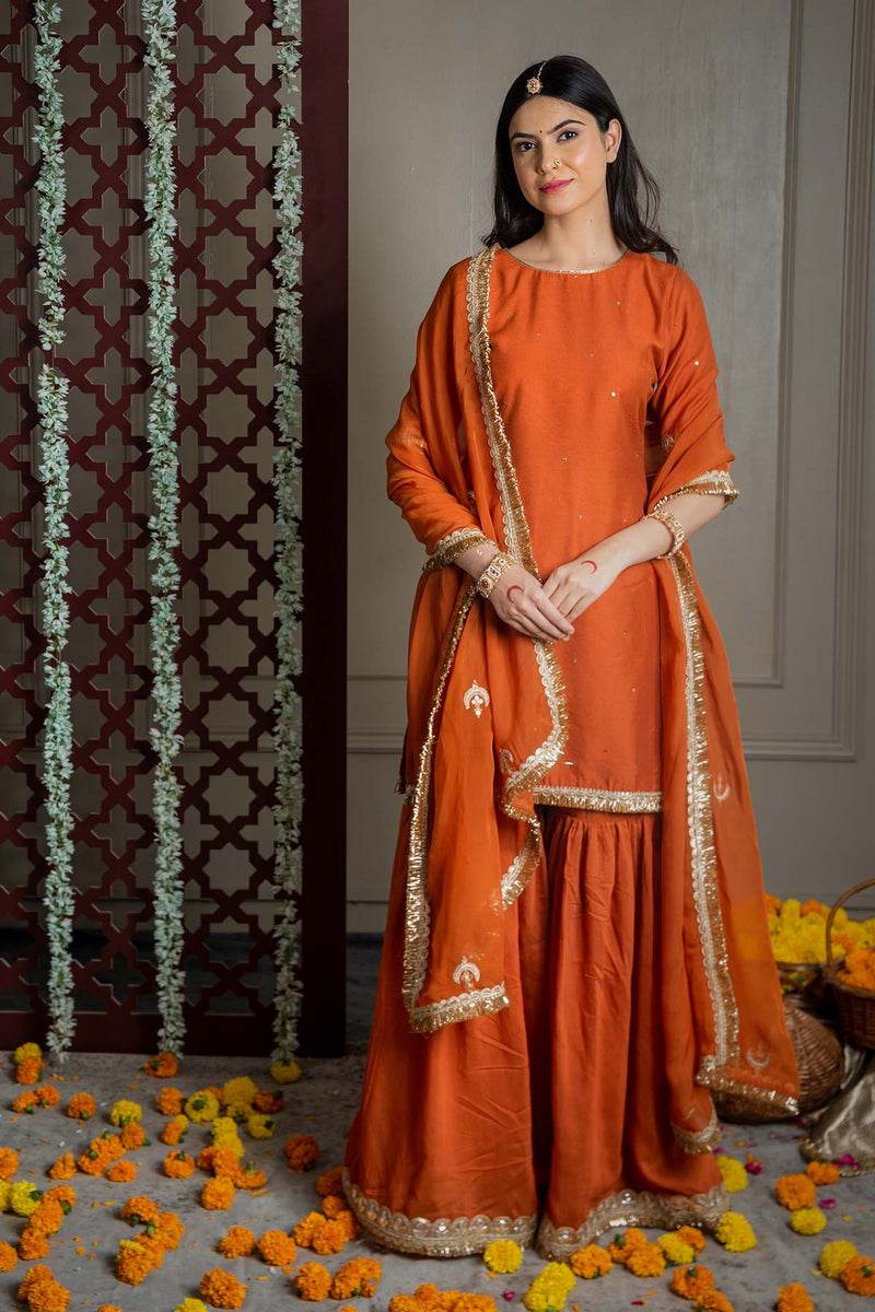 Saanjh Sharara Set With Embroidered Dupatta (Set Of 3)