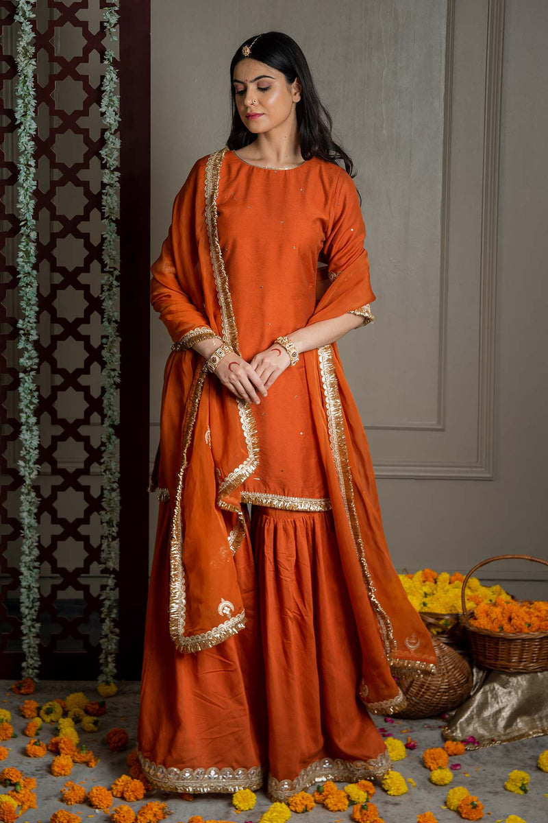 Saanjh Sharara Set With Embroidered Dupatta (Set Of 3)