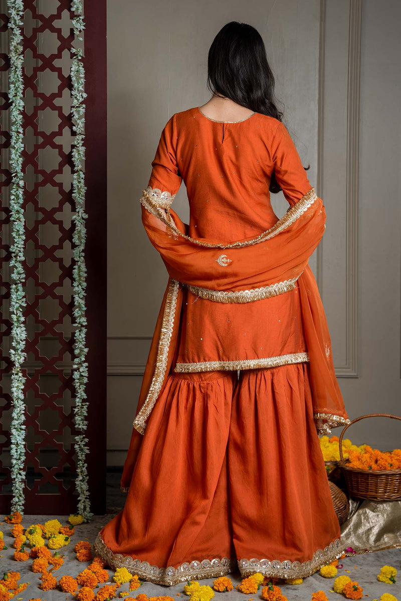 Saanjh Sharara Set With Embroidered Dupatta (Set Of 3)