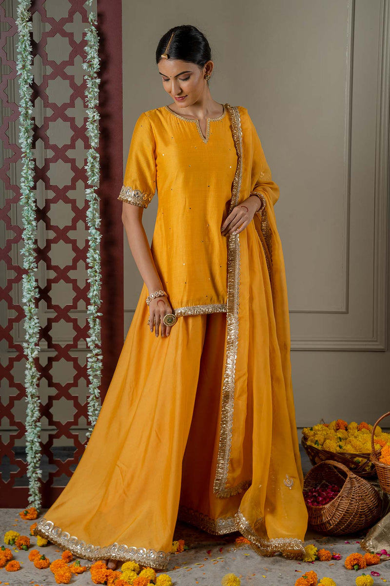 Hoor Sharara Set With Embroidered Dupatta (Set Of 3)