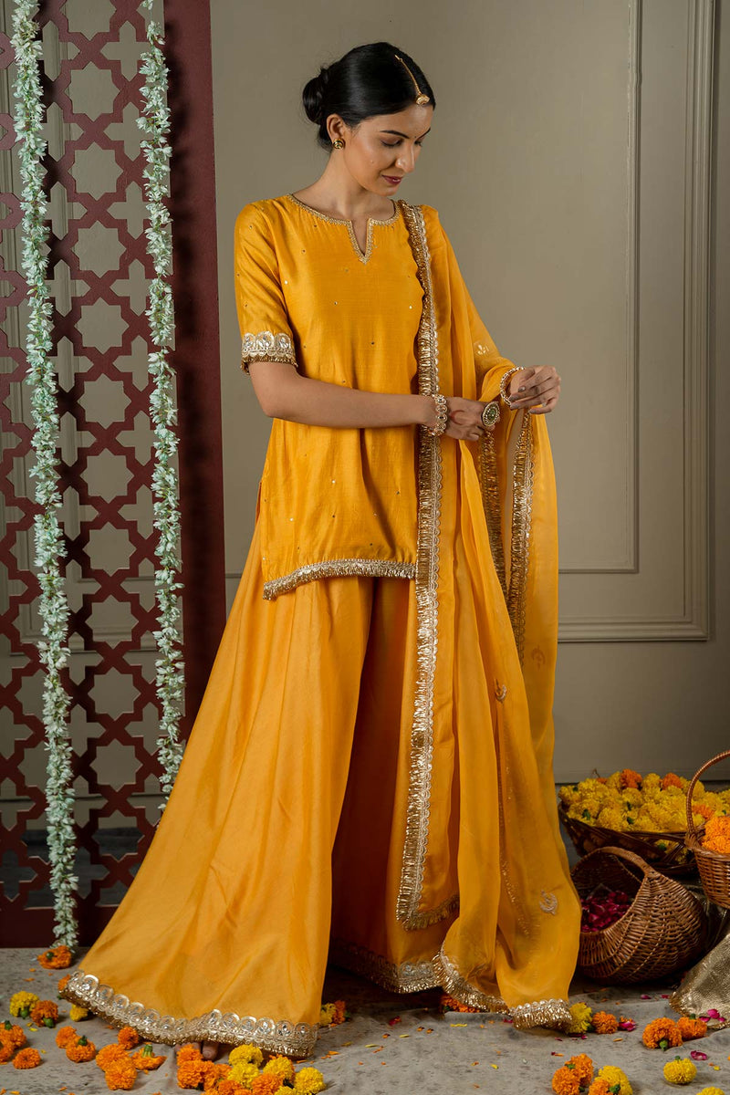 Hoor Sharara Set With Embroidered Dupatta (Set Of 3)