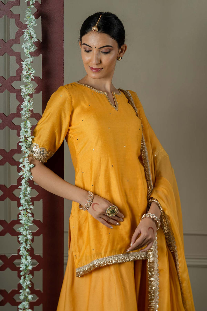 Hoor Sharara Set With Embroidered Dupatta (Set Of 3)