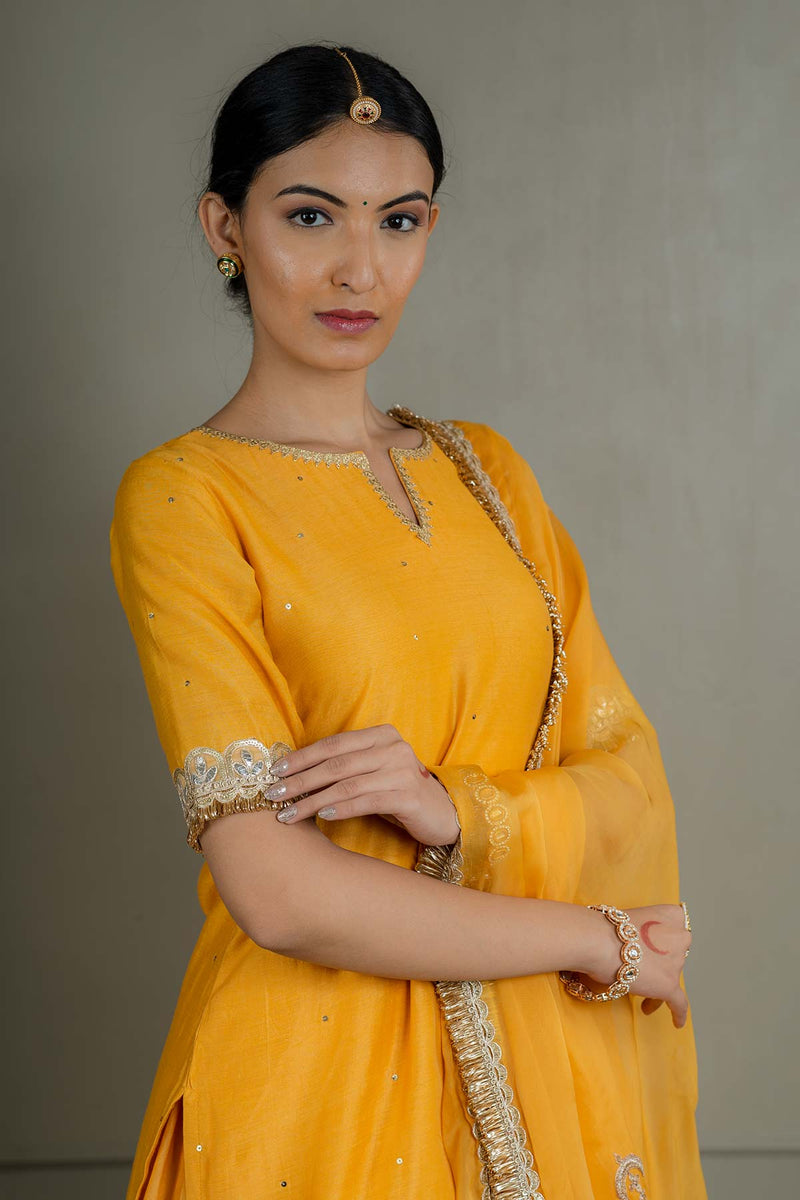 Hoor Sharara Set With Embroidered Dupatta (Set Of 3)
