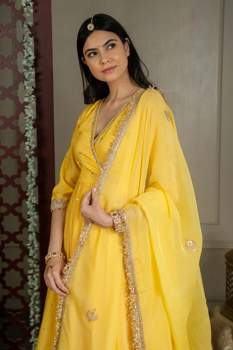Inaayat Anarkali Set With Embroidered Dupatta And Sharara (Set Of 3)