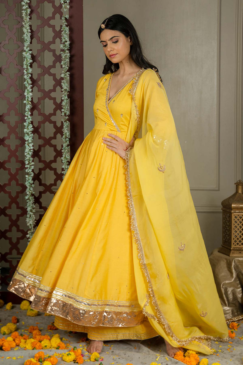 Inaayat Anarkali Set With Embroidered Dupatta And Sharara (Set Of 3)