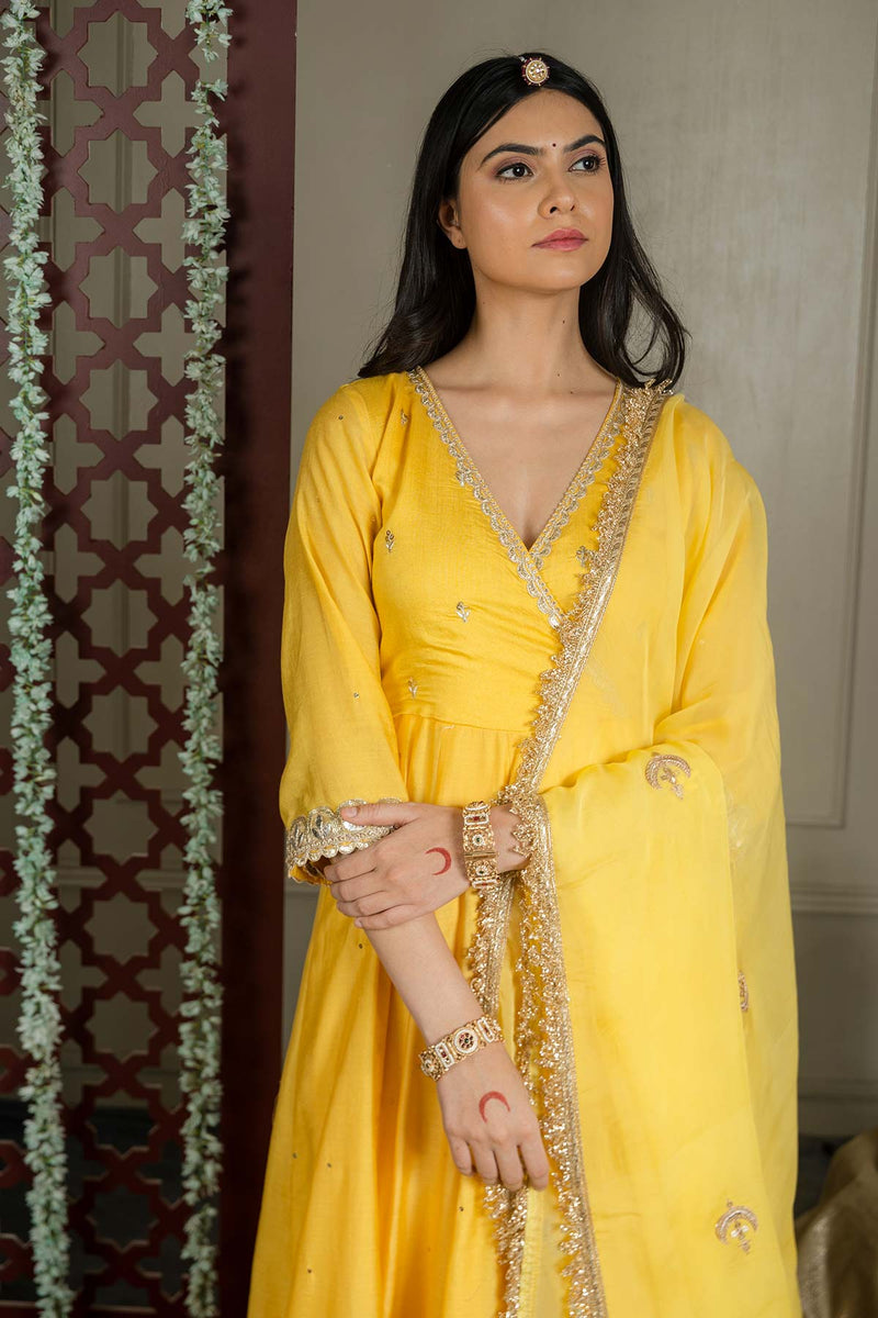 Inaayat Anarkali Set With Embroidered Dupatta And Sharara (Set Of 3)