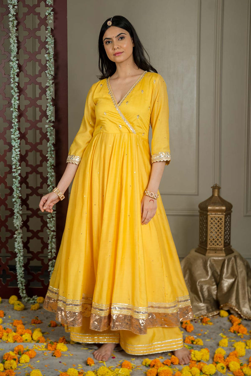 Inaayat Anarkali Set With Embroidered Dupatta And Sharara (Set Of 3)