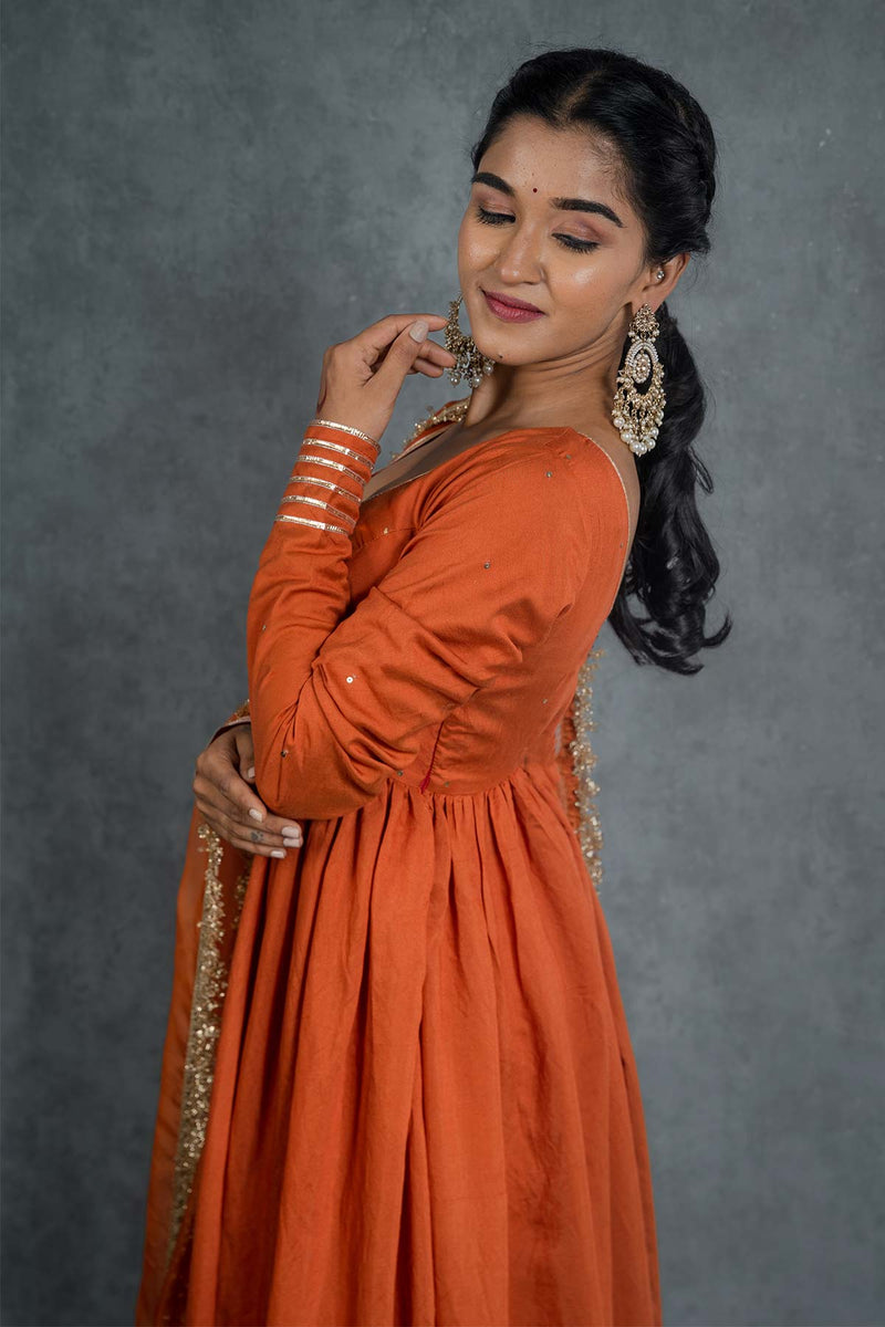 Saanjh Anarkali Set With Embroidered Dupatta (Set Of 3)