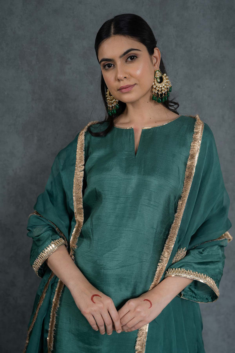 Heena Suit Set With Embroidered Dupatta (Set Of 3)