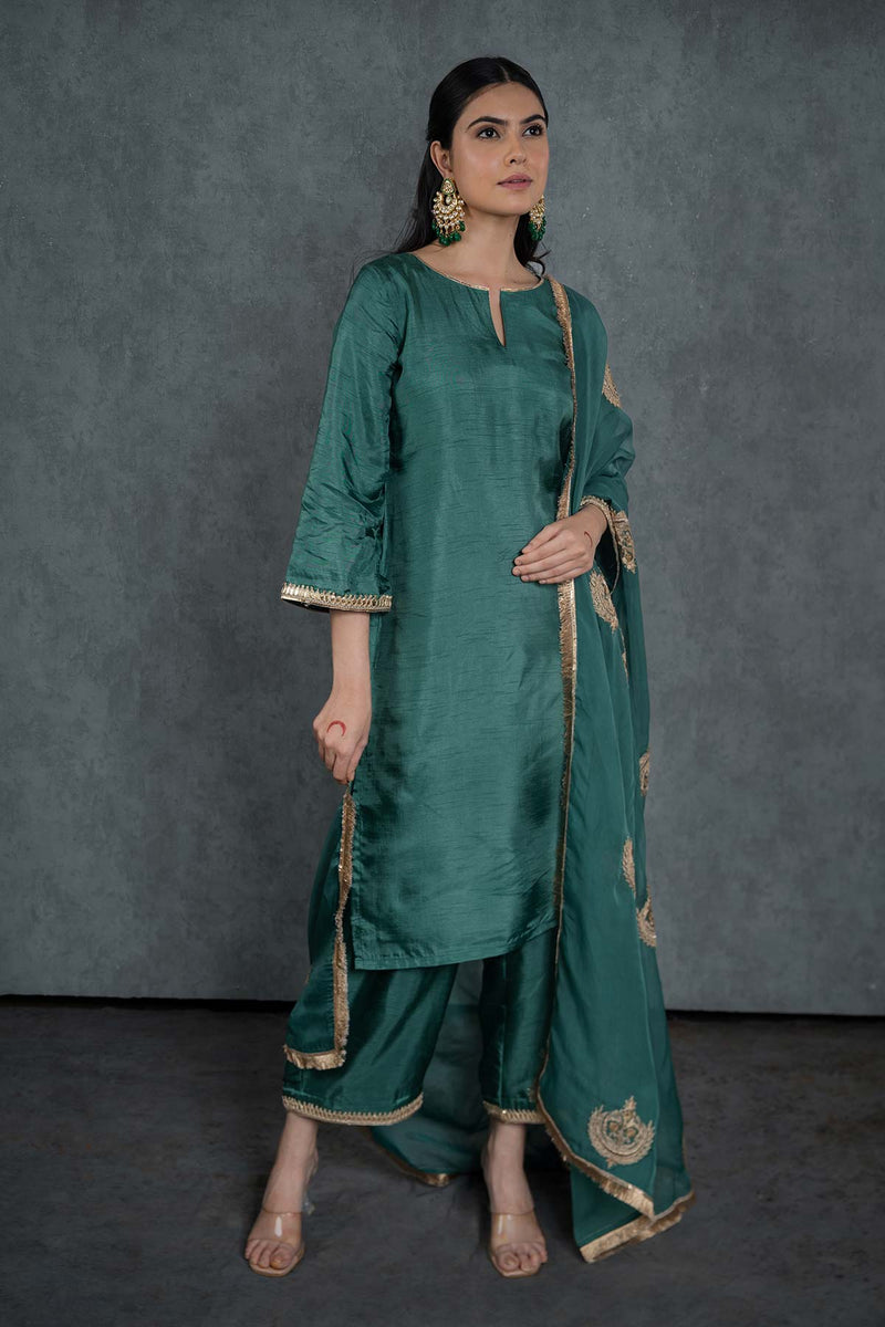 Heena Suit Set With Embroidered Dupatta (Set Of 3)