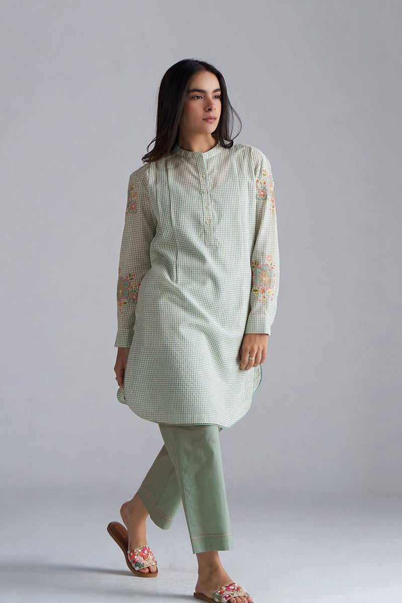 Granite Green Mini-Check Woven Co-ord Set