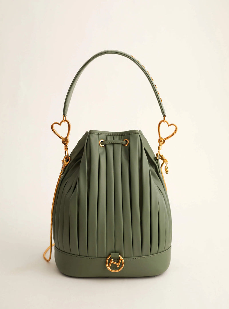 Oh Poppi Bucket Bag in Fern Green