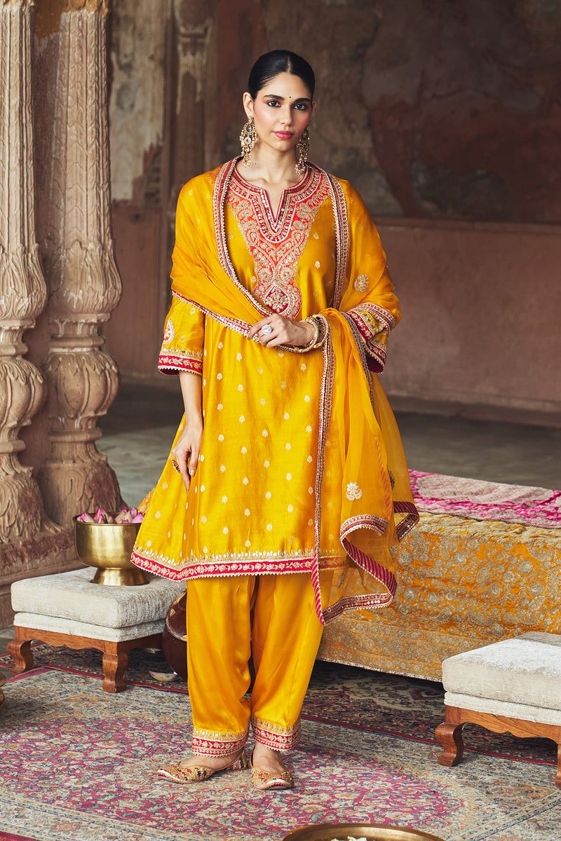 HAFSA - MUSTARD CHAUGA WITH SALWAR