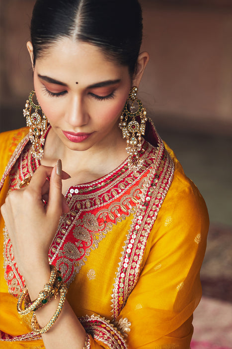 HAFSA - MUSTARD CHAUGA WITH SALWAR