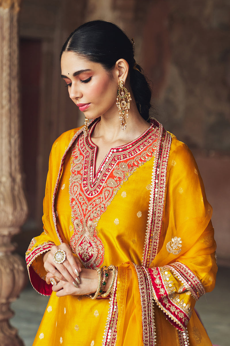 HAFSA - MUSTARD CHAUGA WITH SALWAR