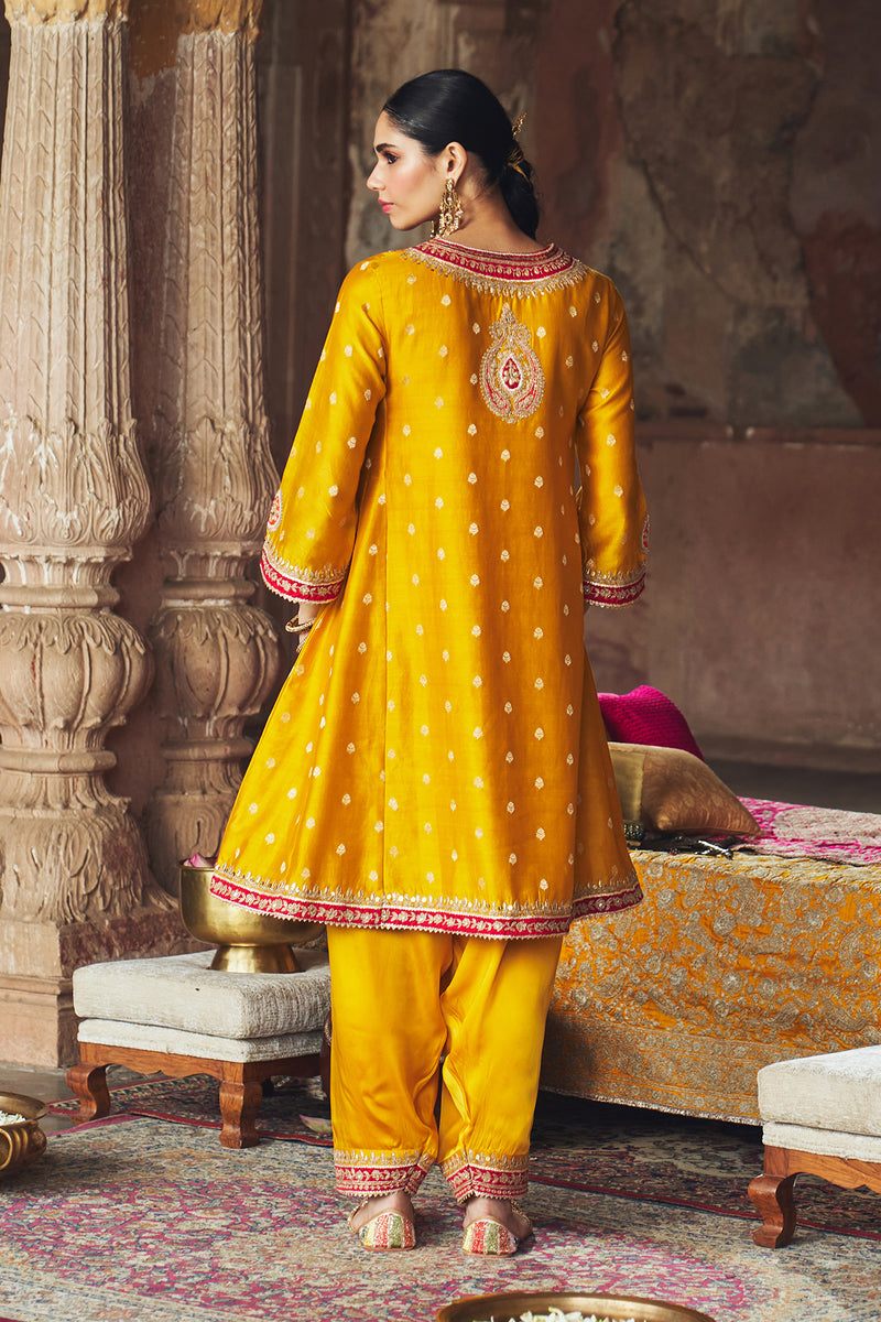HAFSA - MUSTARD CHAUGA WITH SALWAR