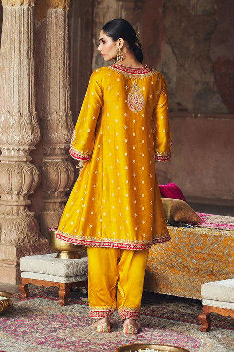 HAFSA - MUSTARD CHAUGA WITH SALWAR