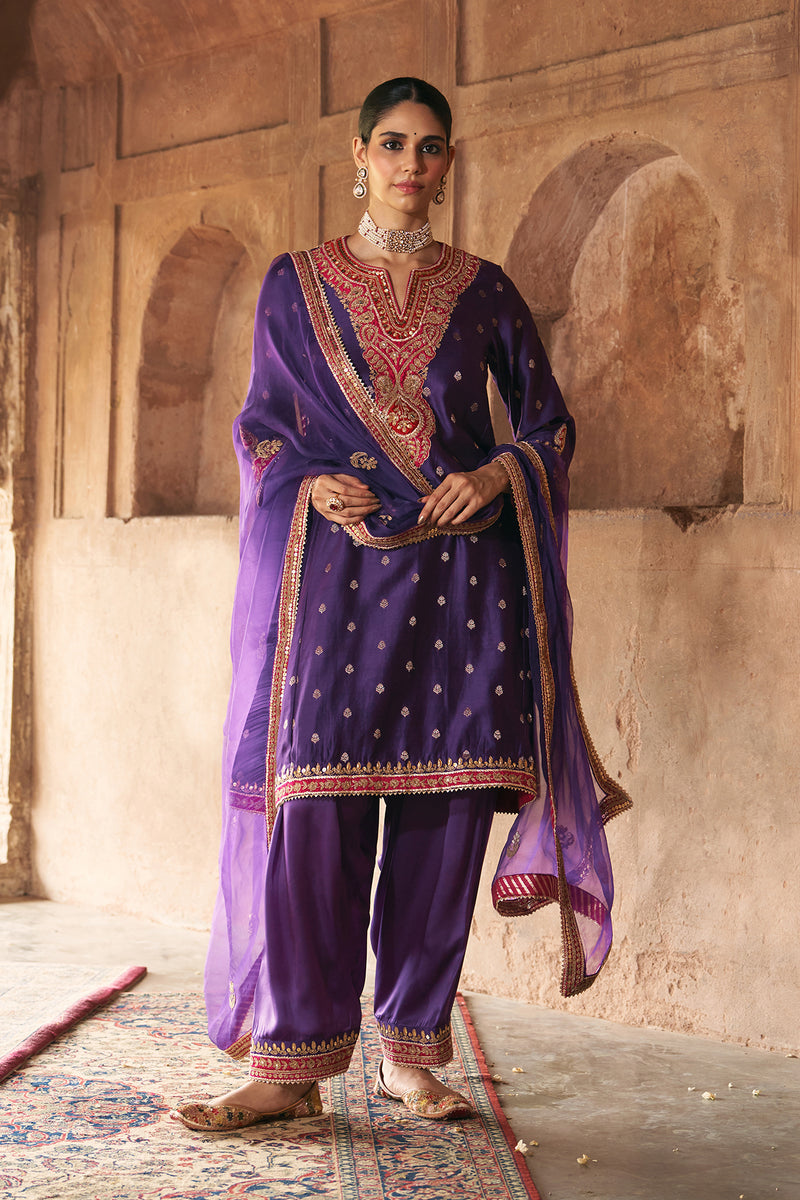 HAFSA - DEEP PURPLE CHAUGA WITH SALWAR