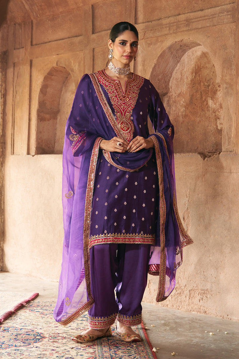 HAFSA - DEEP PURPLE CHAUGA WITH SALWAR