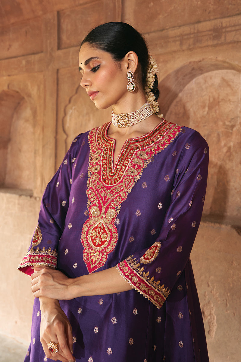 HAFSA - DEEP PURPLE CHAUGA WITH SALWAR