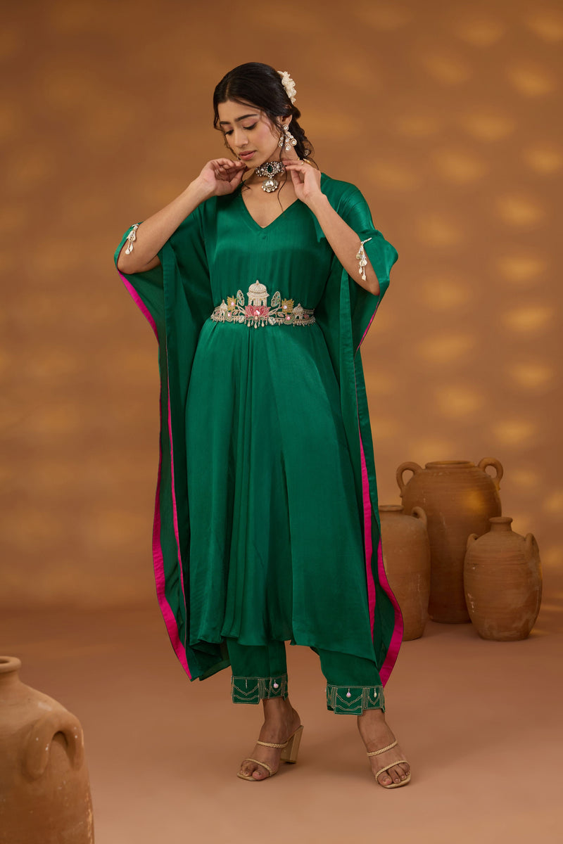Kamal Talai Drape Kurta Set
