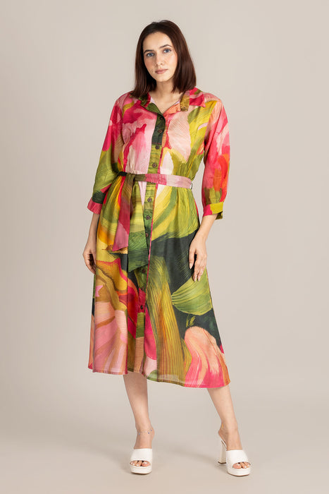 Palm Line Crest Dress