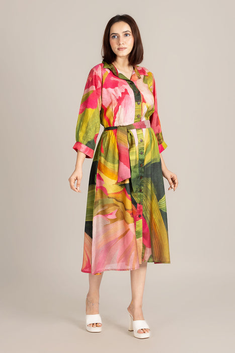 Palm Line Crest Dress