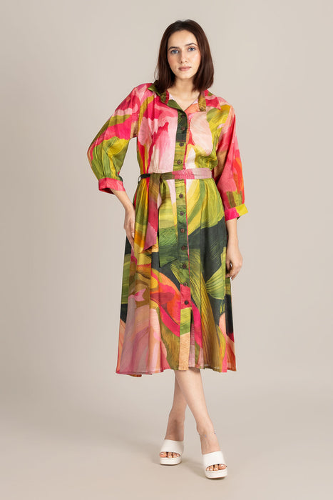 Palm Line Crest Dress