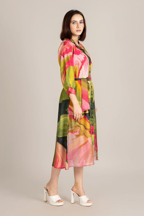 Palm Line Crest Dress