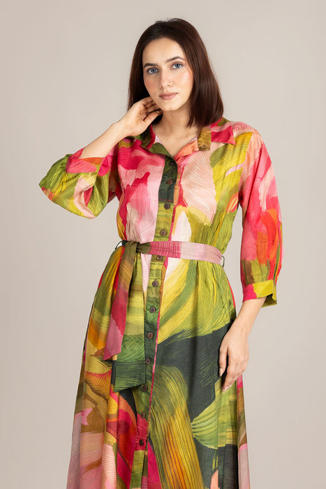 Palm Line Crest Dress