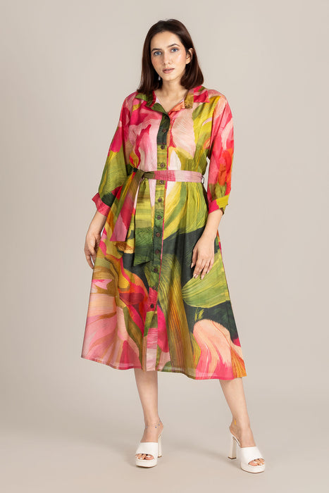 Palm Line Crest Dress