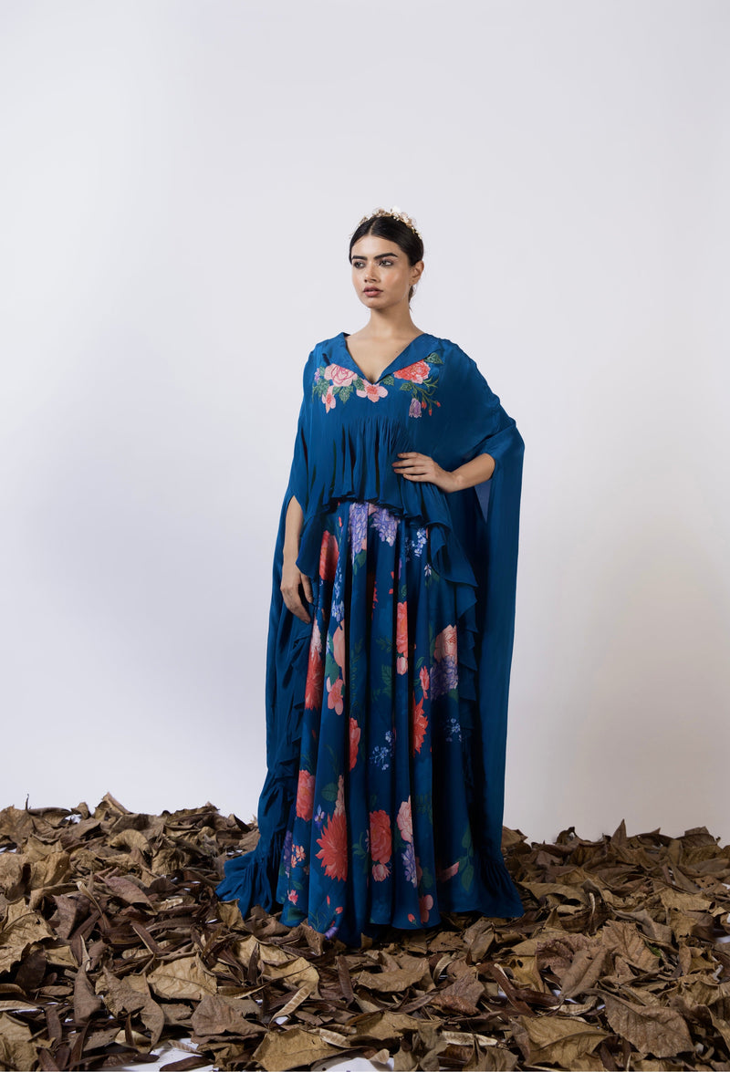 Makha Navy Blue Kaftan Dress