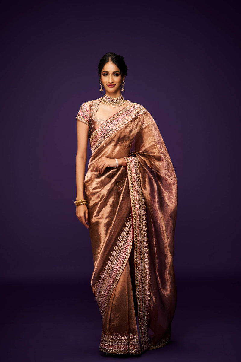 Sadana Copper  Tissue Embroidery Only Blouse