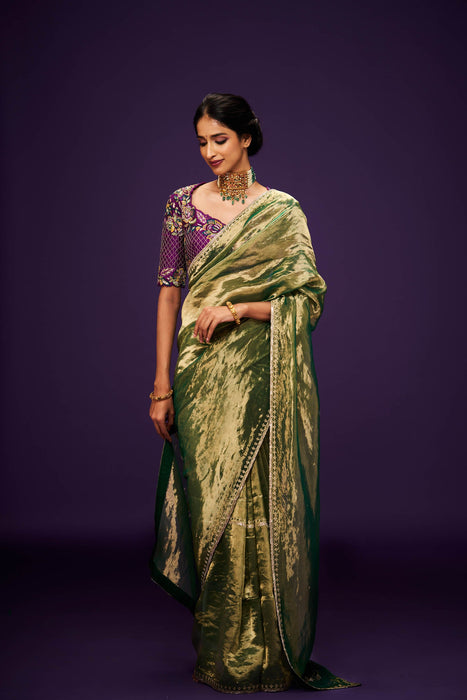 Sarovara Tissue Saree and Blouse Set