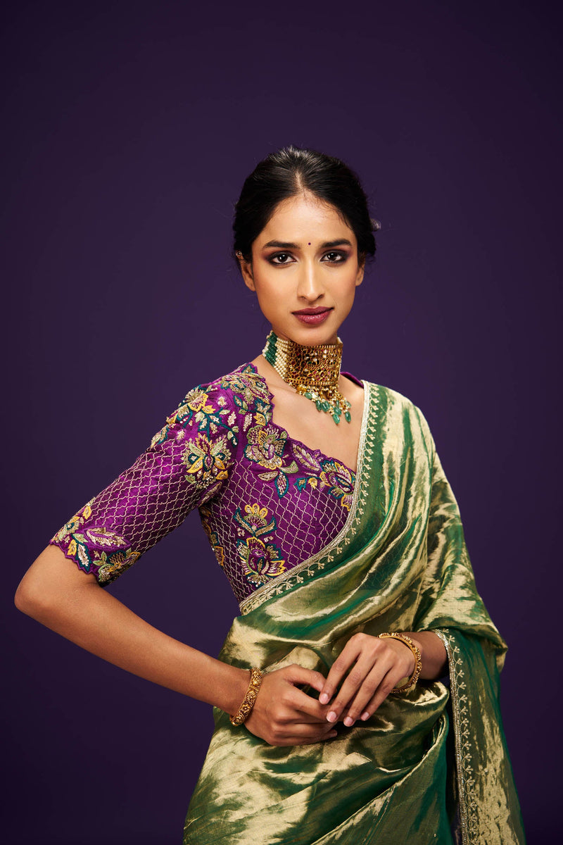 Sarovara Tissue Saree and Blouse Set